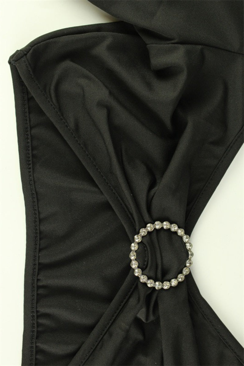 Corset Cut Out Top Rhinestone Detail Skirt Set