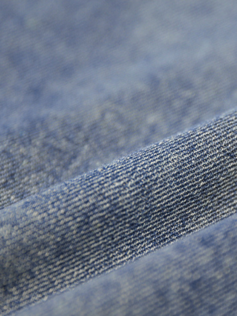 Blue Collared Button Front Flap Pocket Long Sleeve Loose Denim Jacket