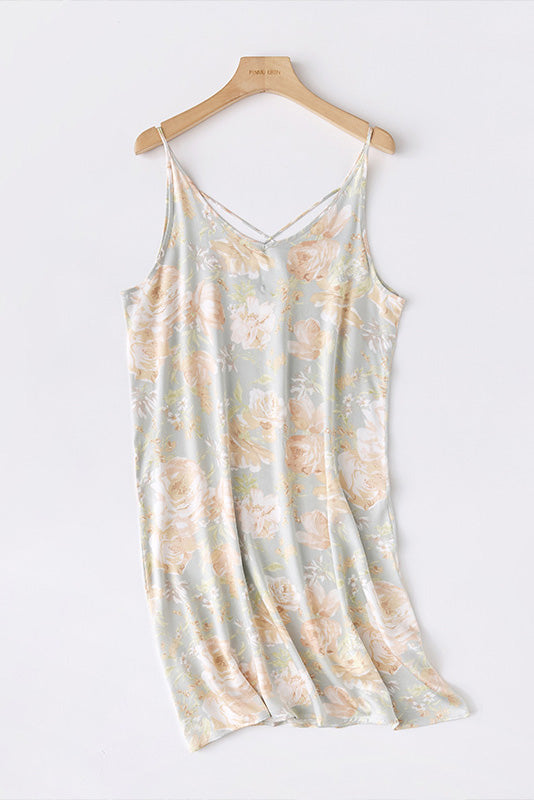Nahir Exclusive Printed Camisole Dress with Crossed Straps At the Back Designer Edit