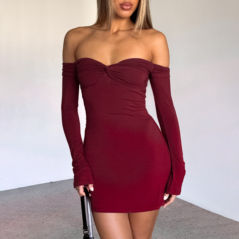 Crimson Kiss Mini Bodycon Dress Maroon