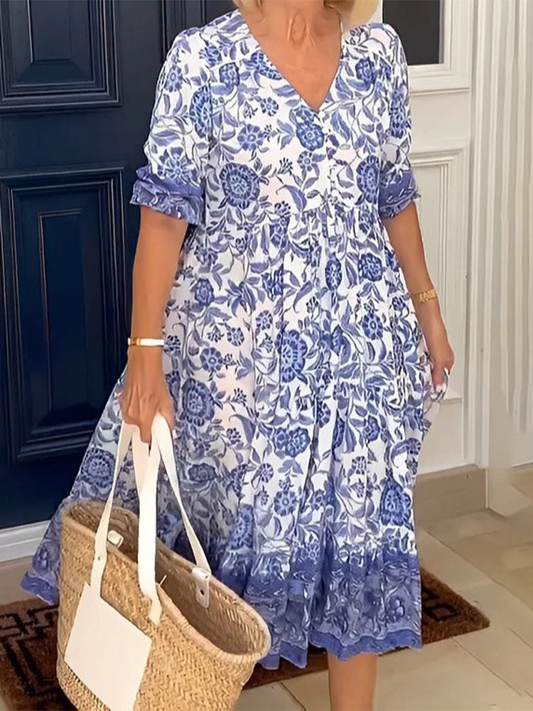 SUMMER V-NECK BOHEMIAN DRESS