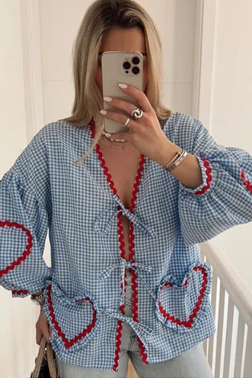 Perfectly You Tie-Front Gingham Top - 10 Colors