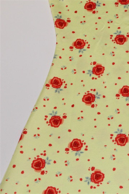 Yellow Scoop Neck Wide Strap Ditsy Floral Print Slip Maxi Dress 8