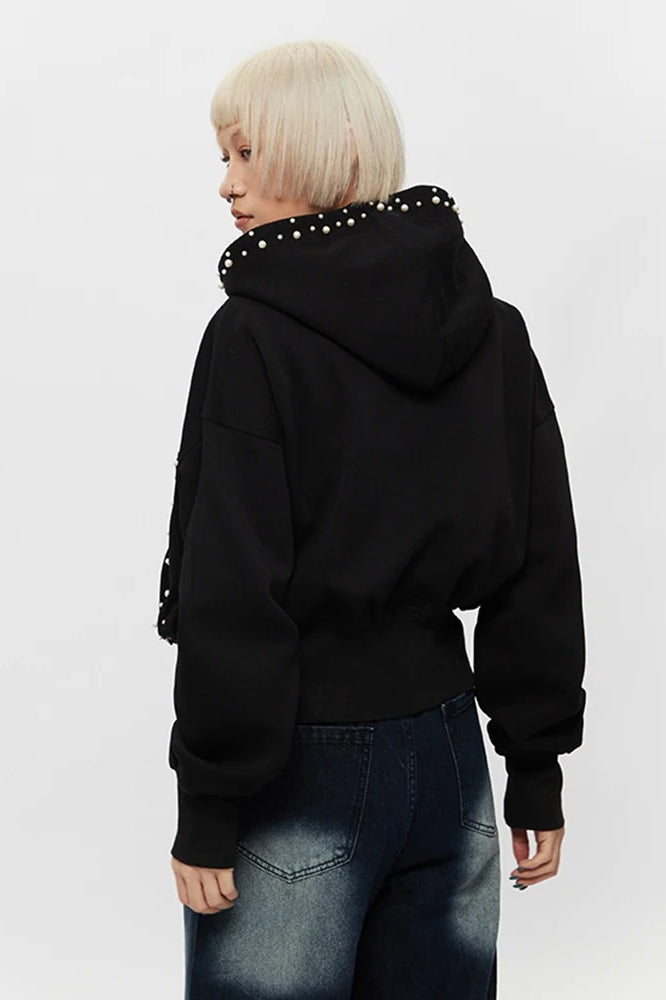 Pearl ZipUp Loose Hoodie