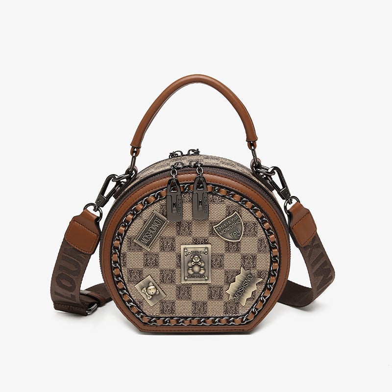 vintage bear badge print bags