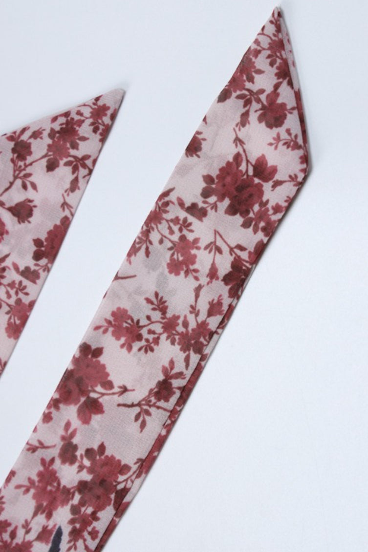 Red Spaghetti Strap Backless Ditsy Floral Print A-Line Maxi Dress 7