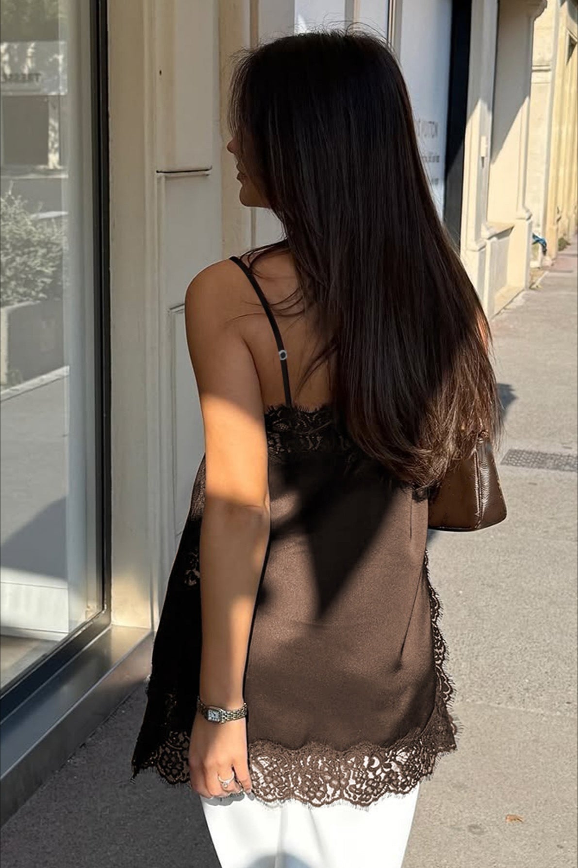 Paneled Solid Color Sexy Spaghetti Strap Slip Dress