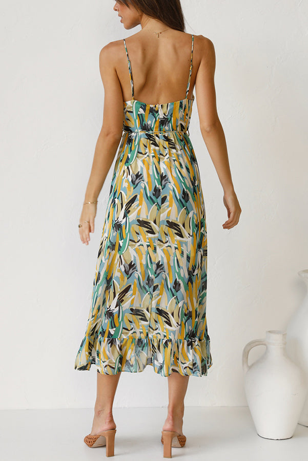 Lilia Statement Colorful Midi Dress Boutique Collection