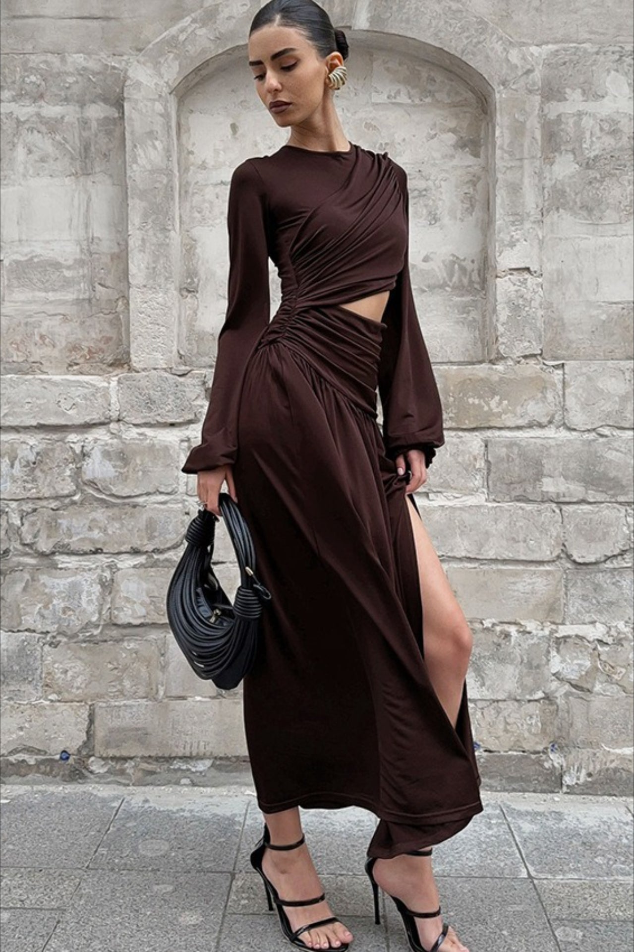 Ruched Waist A Line Maxi Dress