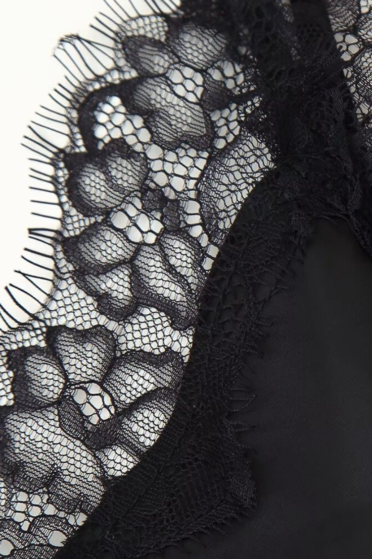 Asymmetric Lace Trim Fitted Bodycon Mini Dress 11