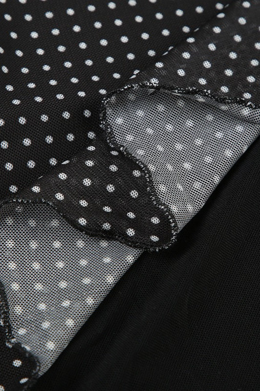 Polka Dot ALine Mesh Midi Skirt