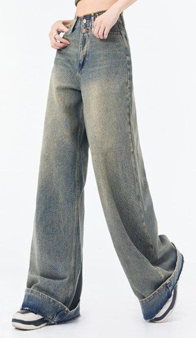 Vintage Ochre Straight Jeans