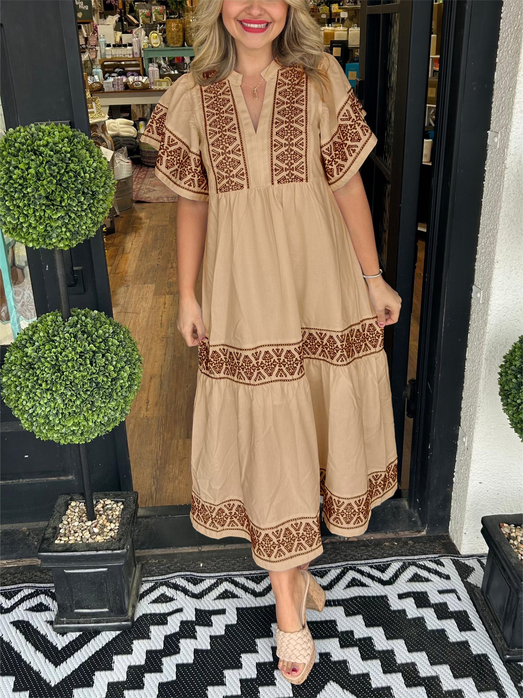 Sole Effortless Loose Puff Sleeve Dress Elevated Occasion Wear