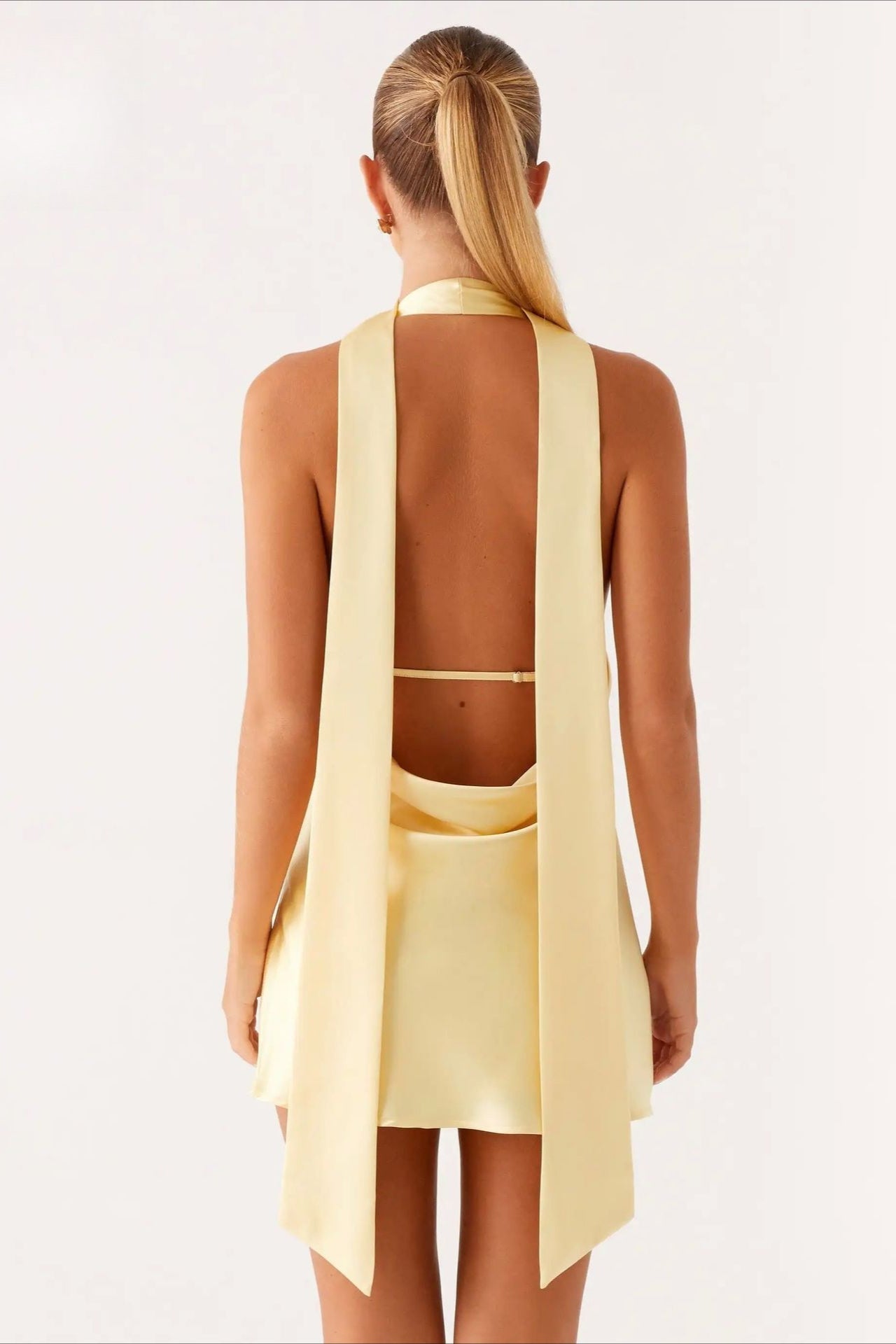 Deep V Backless Tank Mini Dress