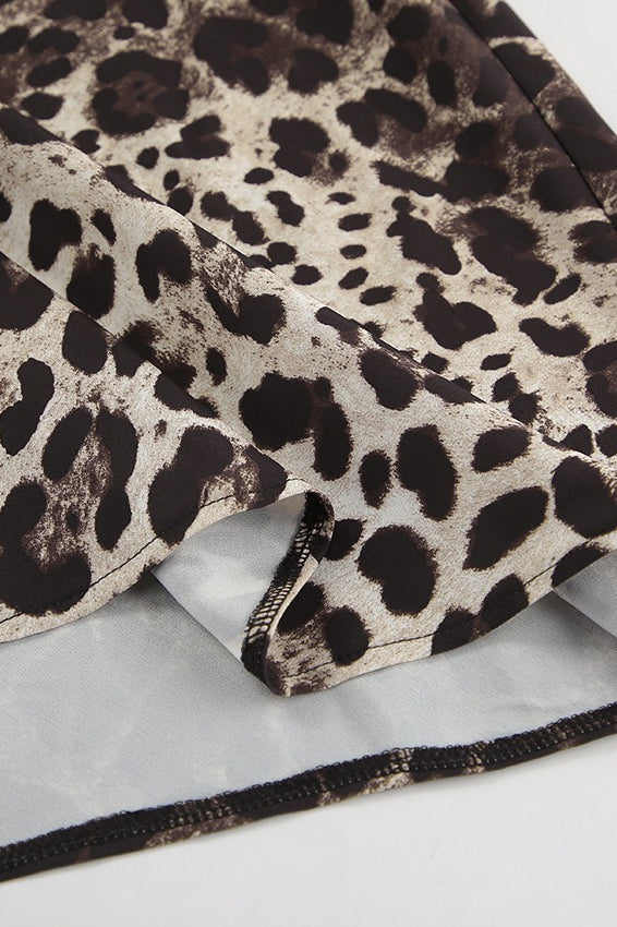Leopard Print High-Waist Skirt