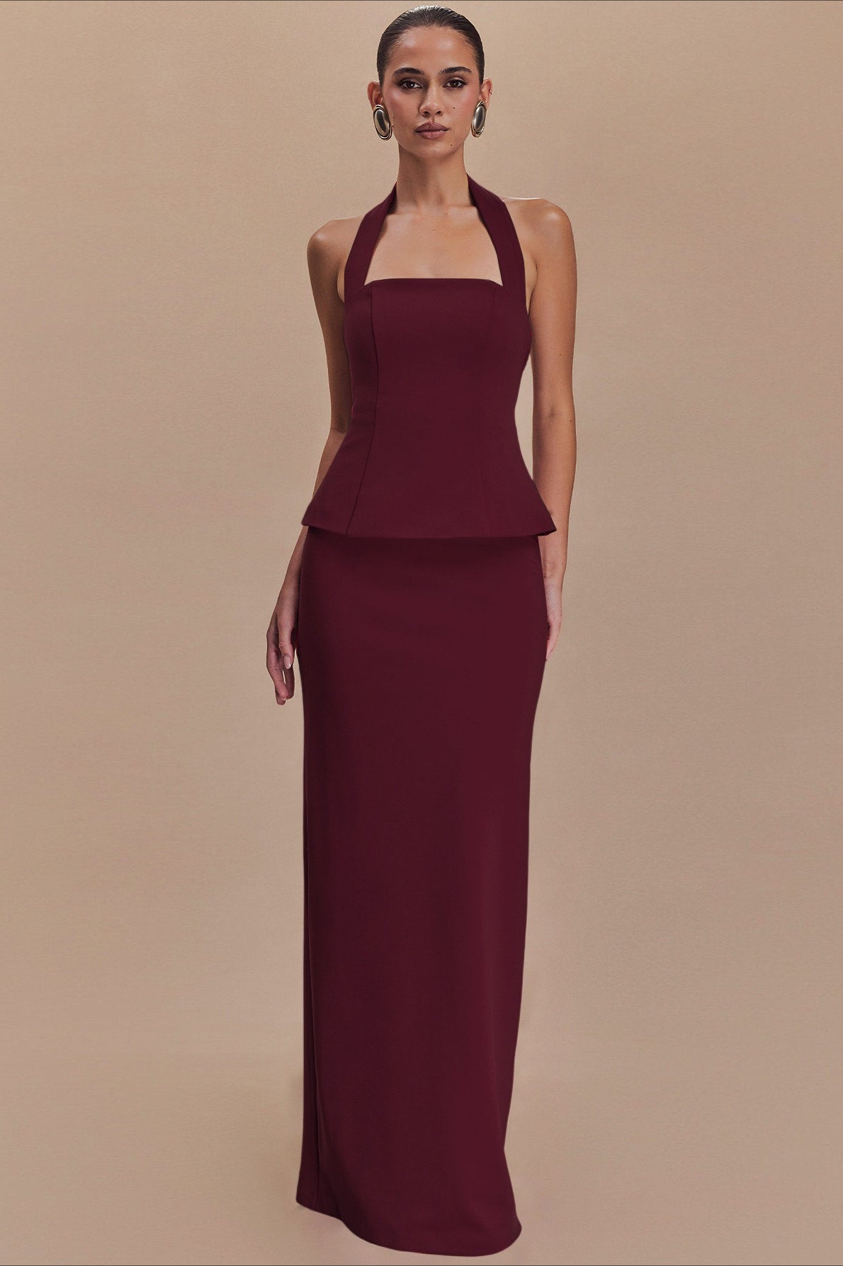 Halter Backless Maxi With Side Slit Dress 12
