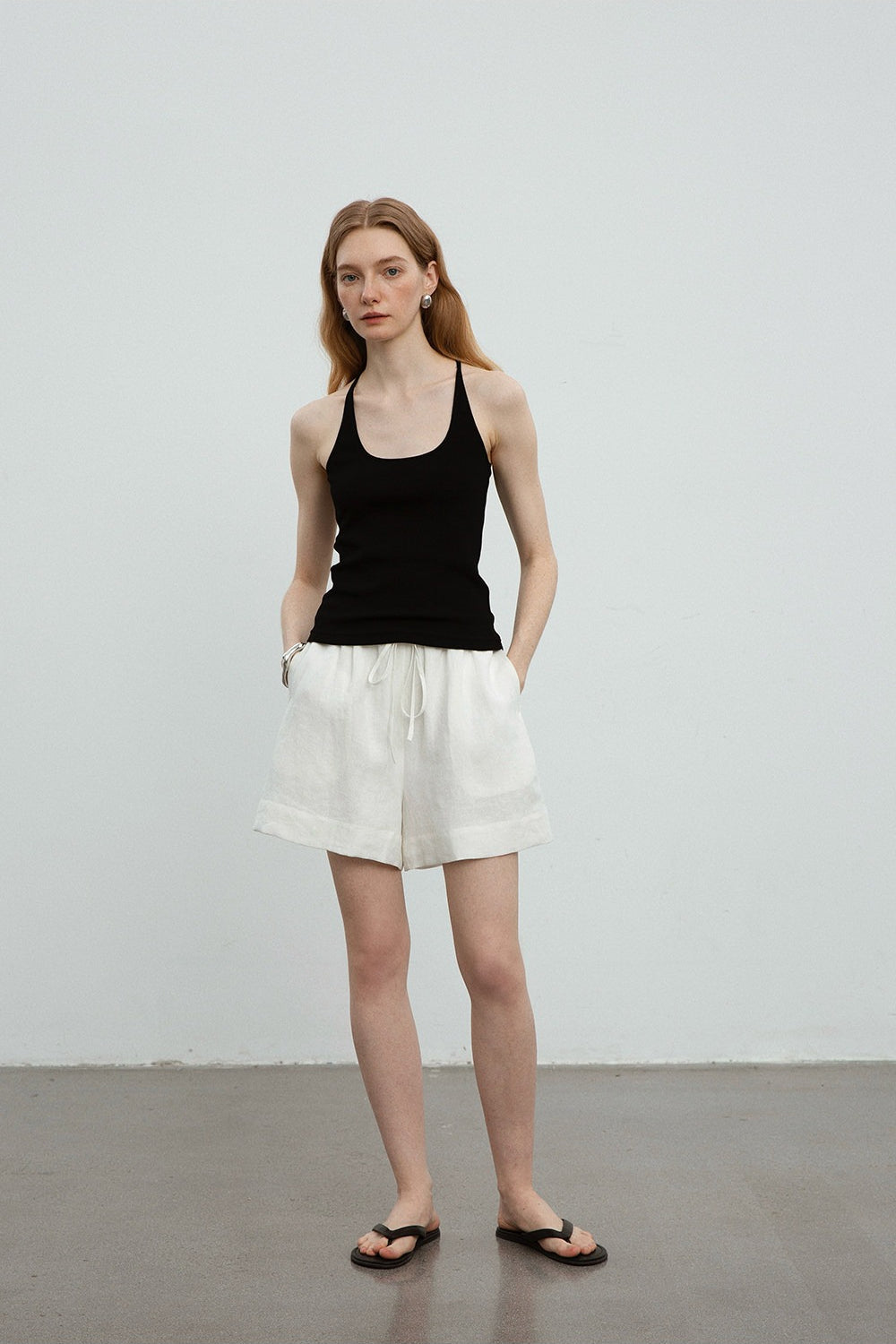 Linen Drawstring Relaxed Shorts Pants