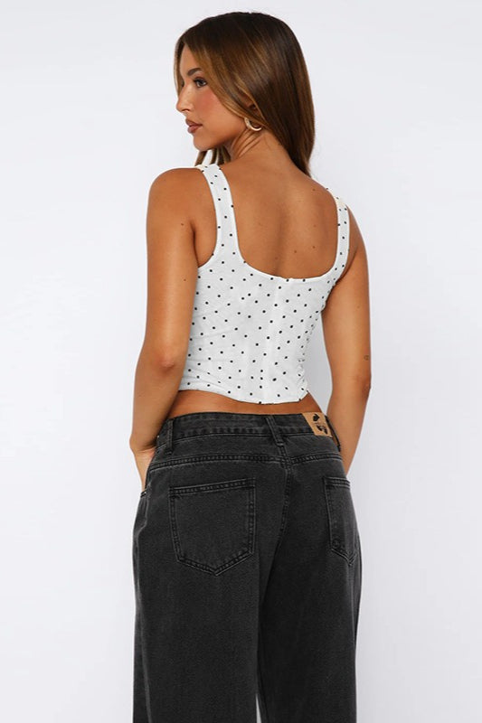 VNeck Polka Dot Bustier Corset