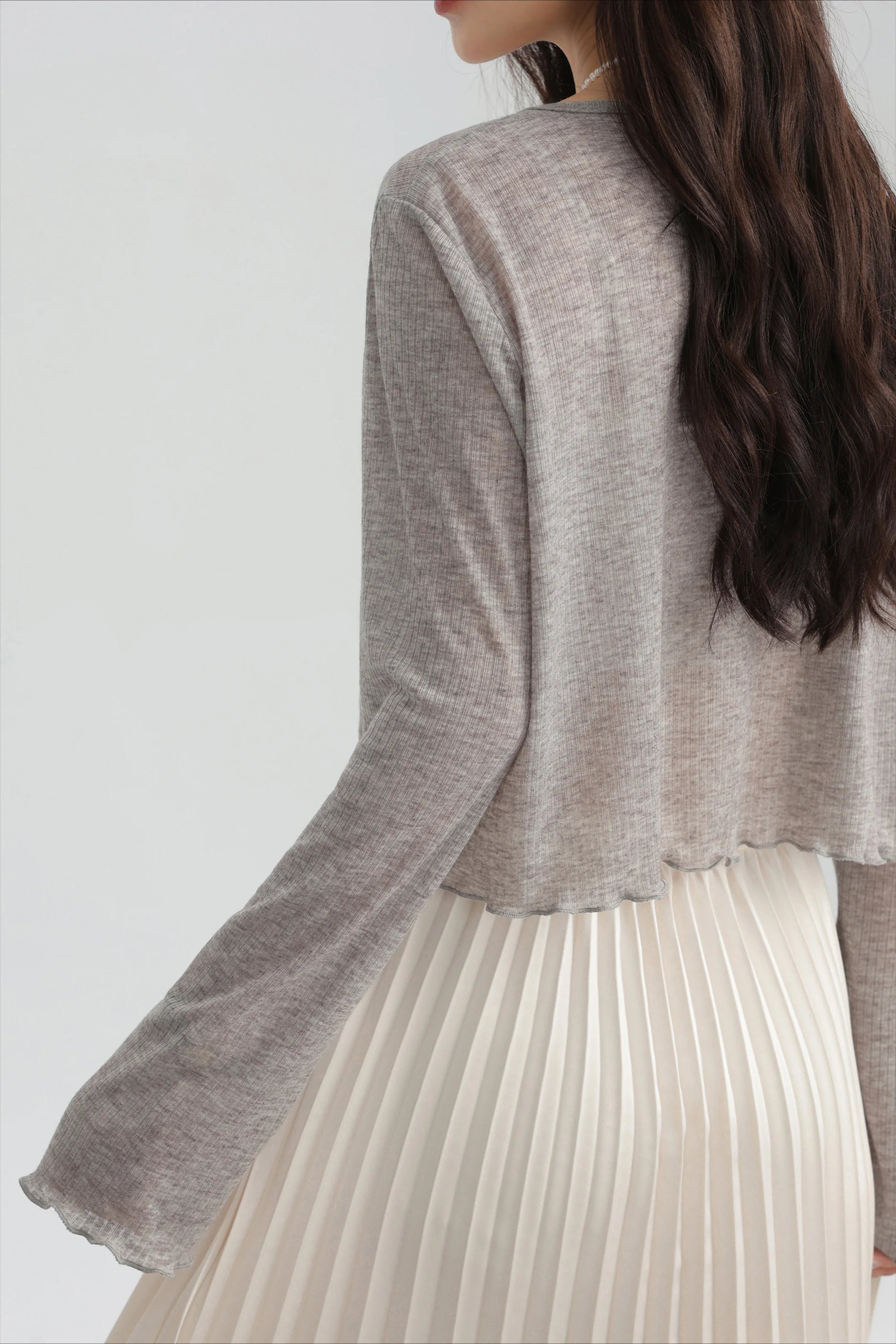 Tencel VNeck Cropped Cardigan