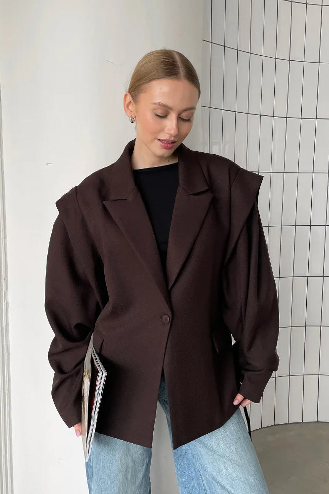 Long Sleeve Laceup Office Blazer