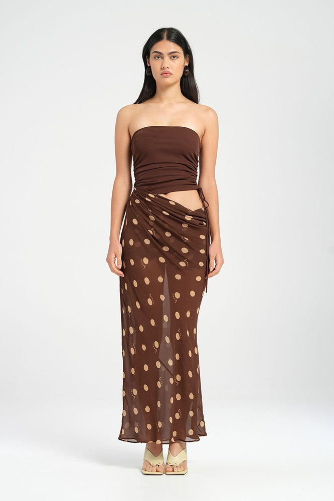 Polka Dot Strapless Bodycon Maxi Dress 3