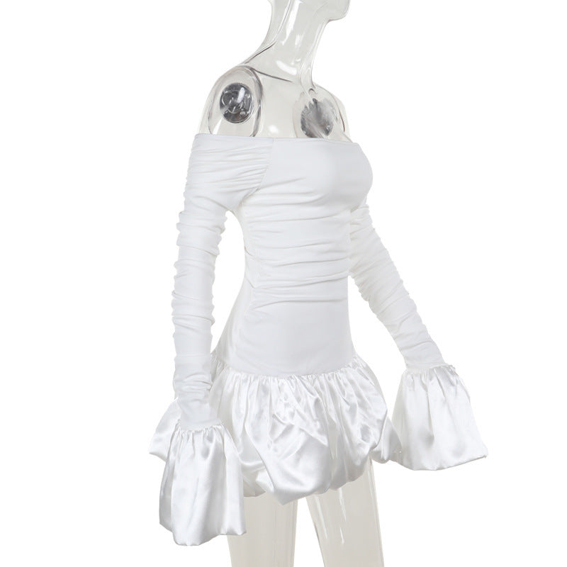 Frostene Off Shoulder Mini Dress White