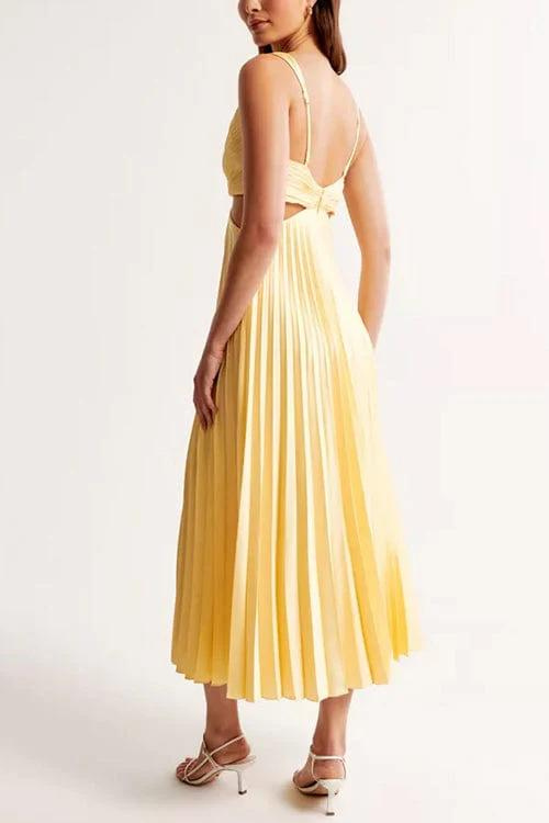 Sydney Exclusive Pleated Dress with Neckline Statement Occasion Edit