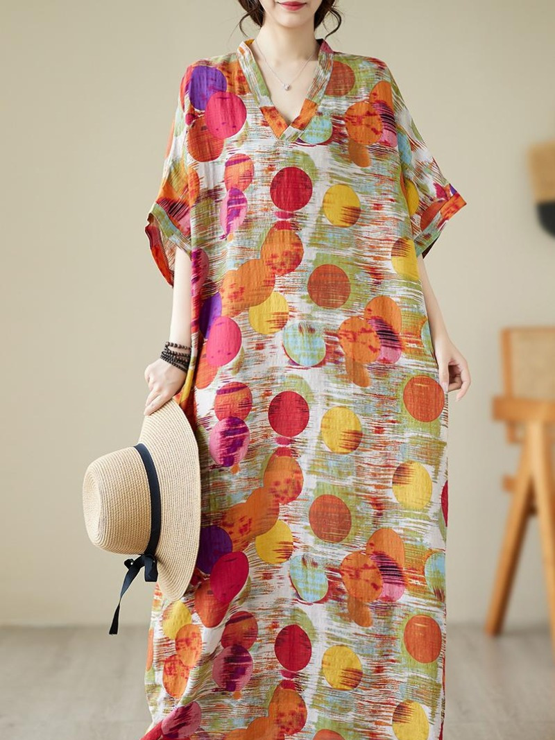Keep Your Dream Save V-neck Kaftan Dress