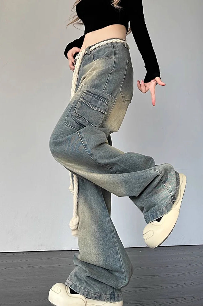 Streetwear Heart Patchwork Jeans