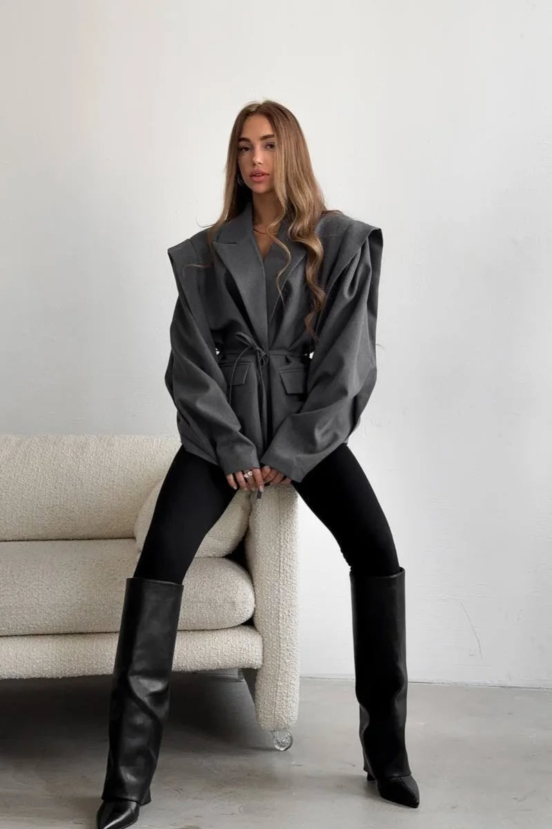 Long Sleeve Laceup Office Blazer