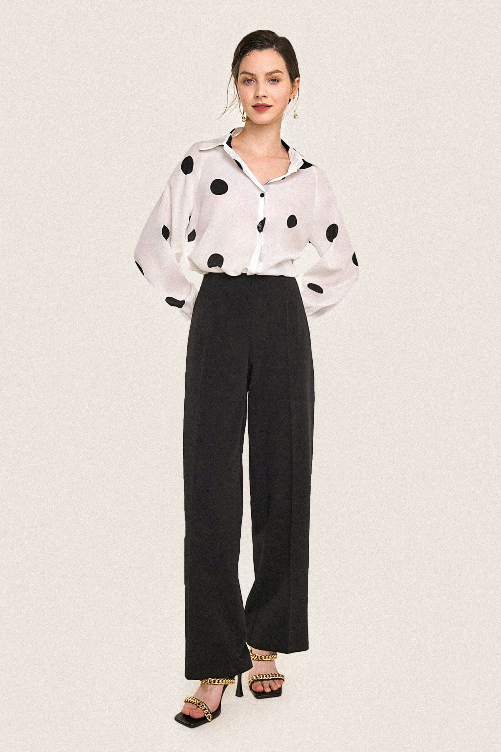 Black Tie Waist Straight Leg Pants