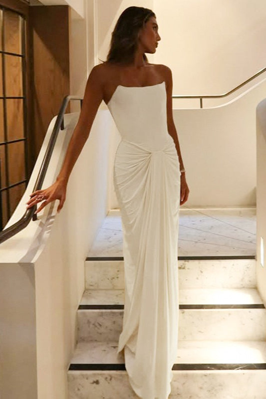 Boned LaceUp Strapless Party Dress