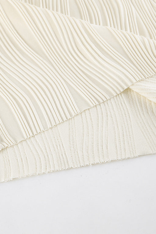 Beige Knit One Shoulder Mermaid Bodycon Dress 6