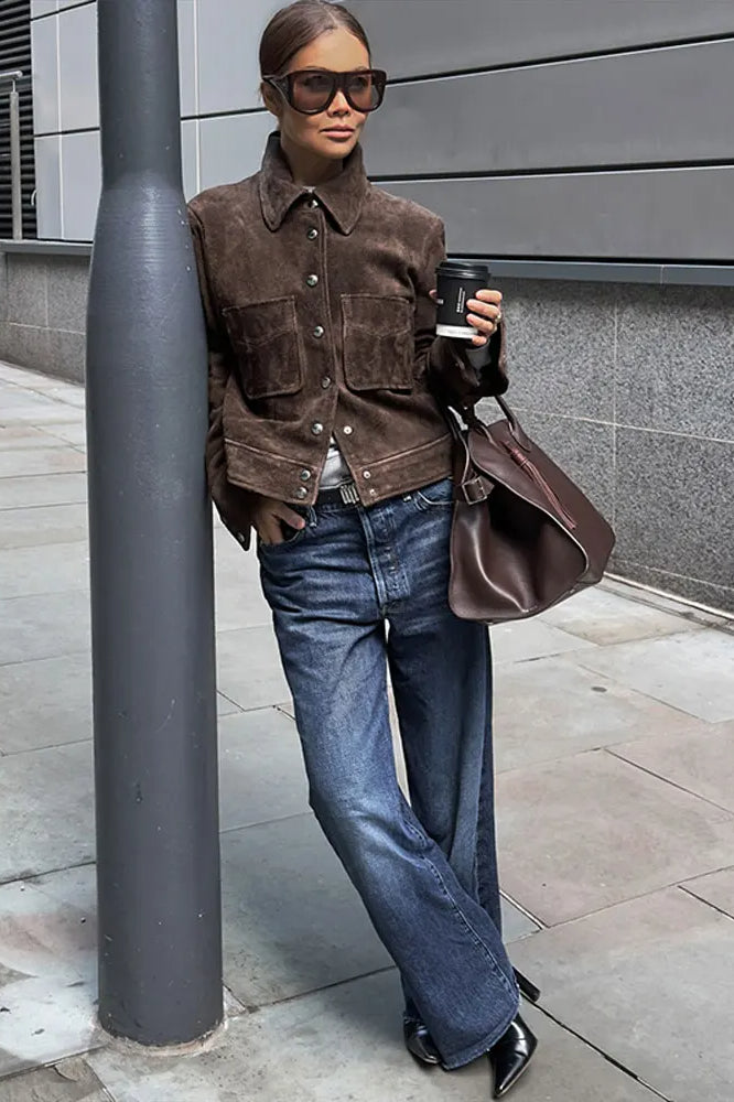SingleBreasted Suede Jacket