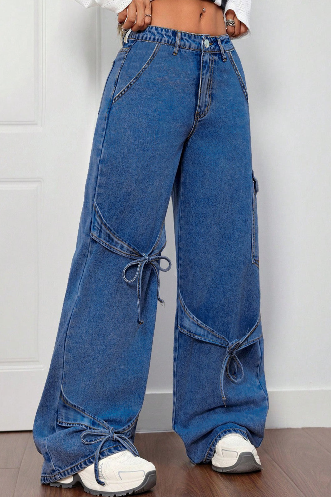 Bow Tie Cargo Style Jeans