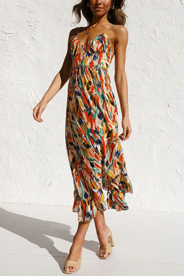 Lilia Statement Colorful Midi Dress Boutique Collection