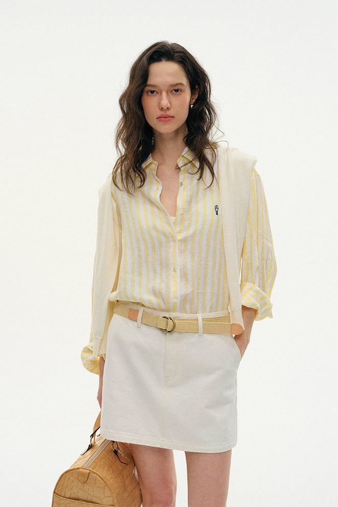 Linen Relaxed Striped Blouse