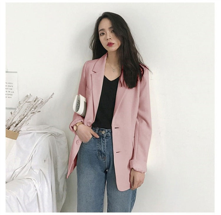 Milky White Korean Version of Casual Versatile High-end Thin Suit
