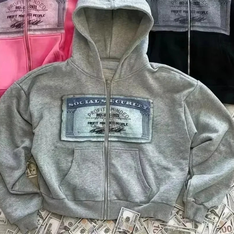 Printed ZipUp Street Hoodie