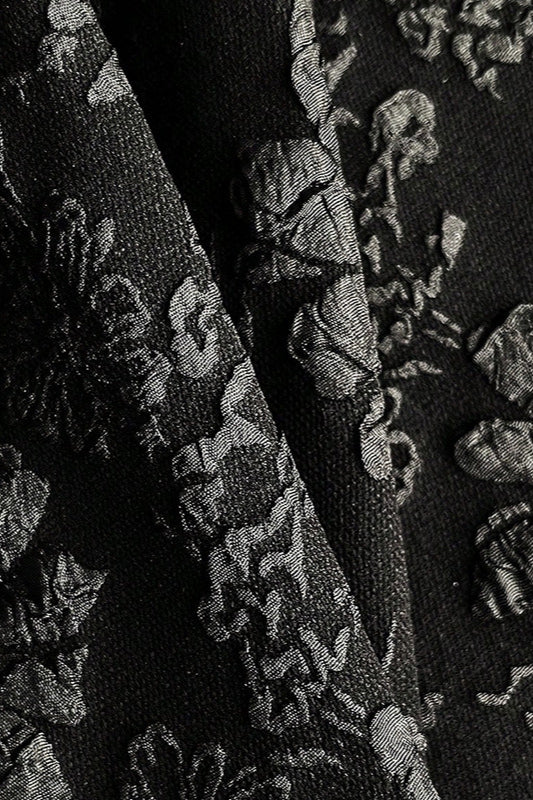 Black Embroidered Sleeveless Midi Dress 5