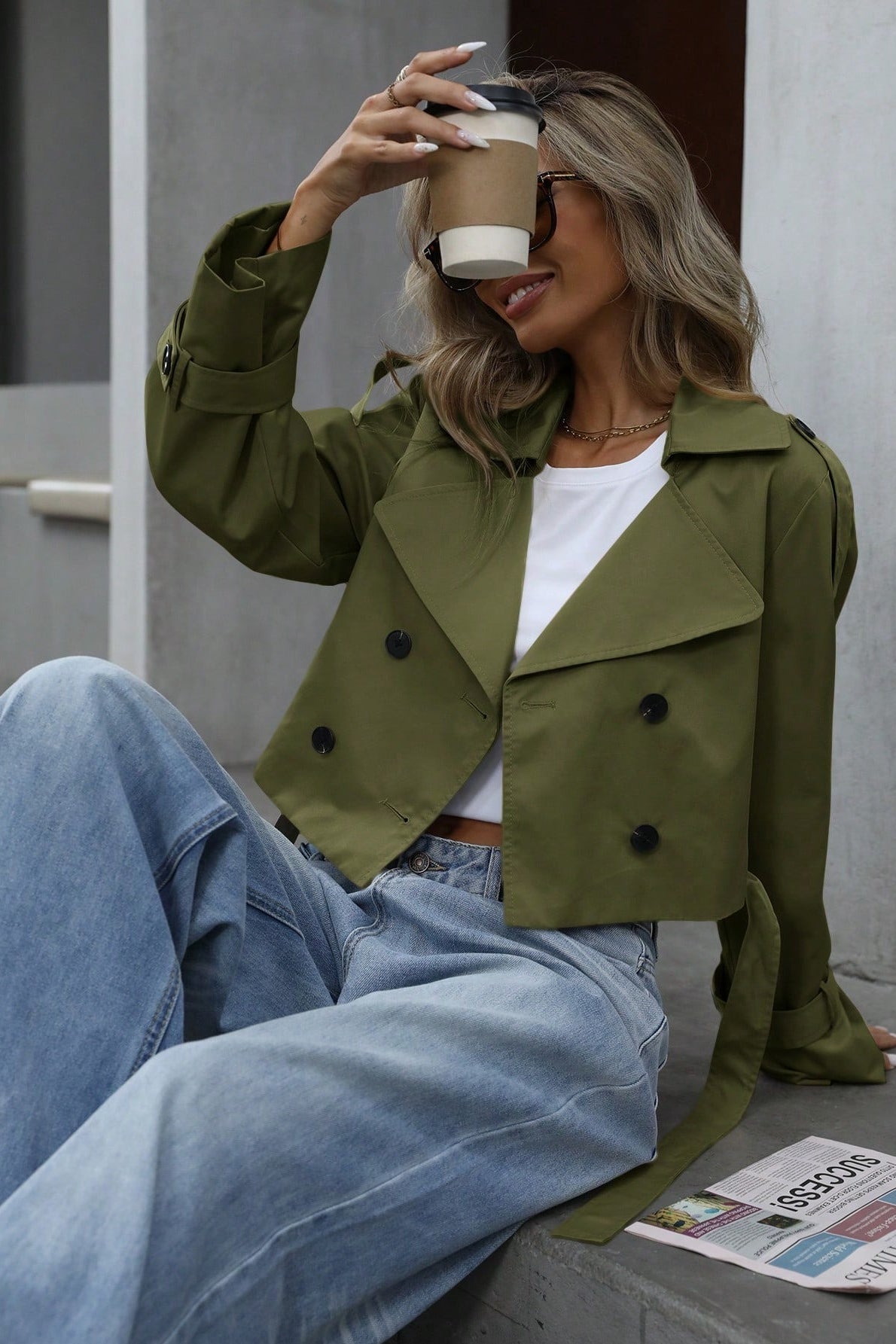 Chic Short Double-Breasted Casual Jacket