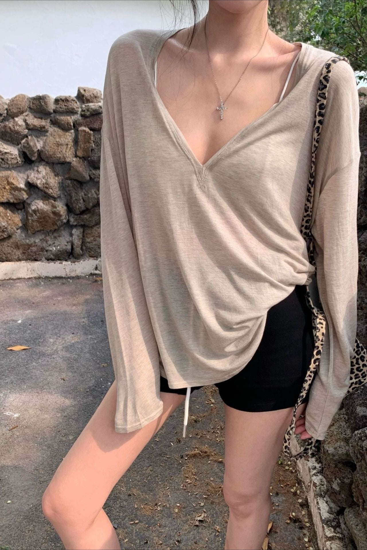 Slouchy Relaxed Long Sleeve Cover Up