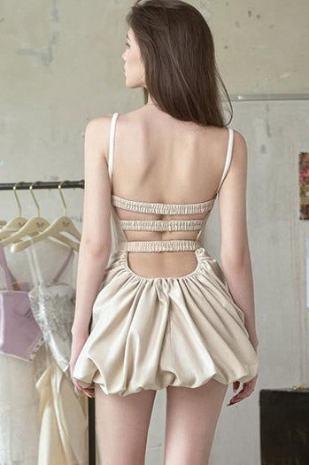 Ruched High Waist Sleeveless Cami Mini Dress 9