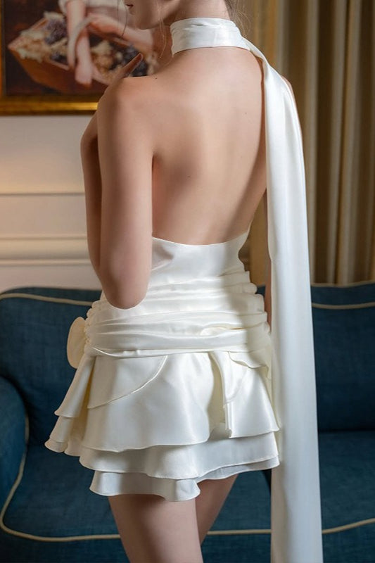 Satin Bardot LowBack Party Dress