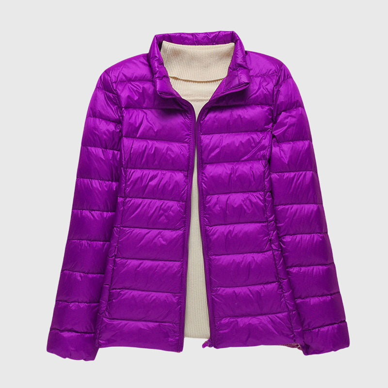 Hooded Zip Front Lightweight Quilted Puffer Jacket