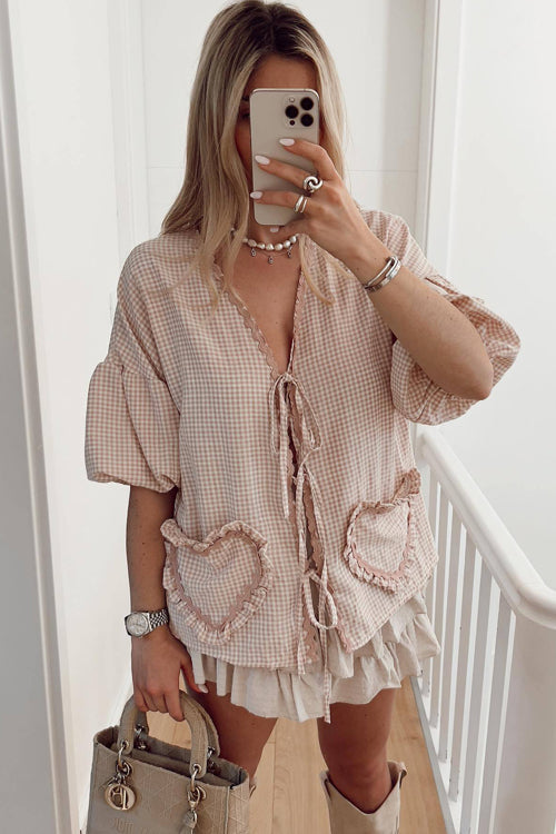Perfectly You Tie-Front Gingham Top - 10 Colors