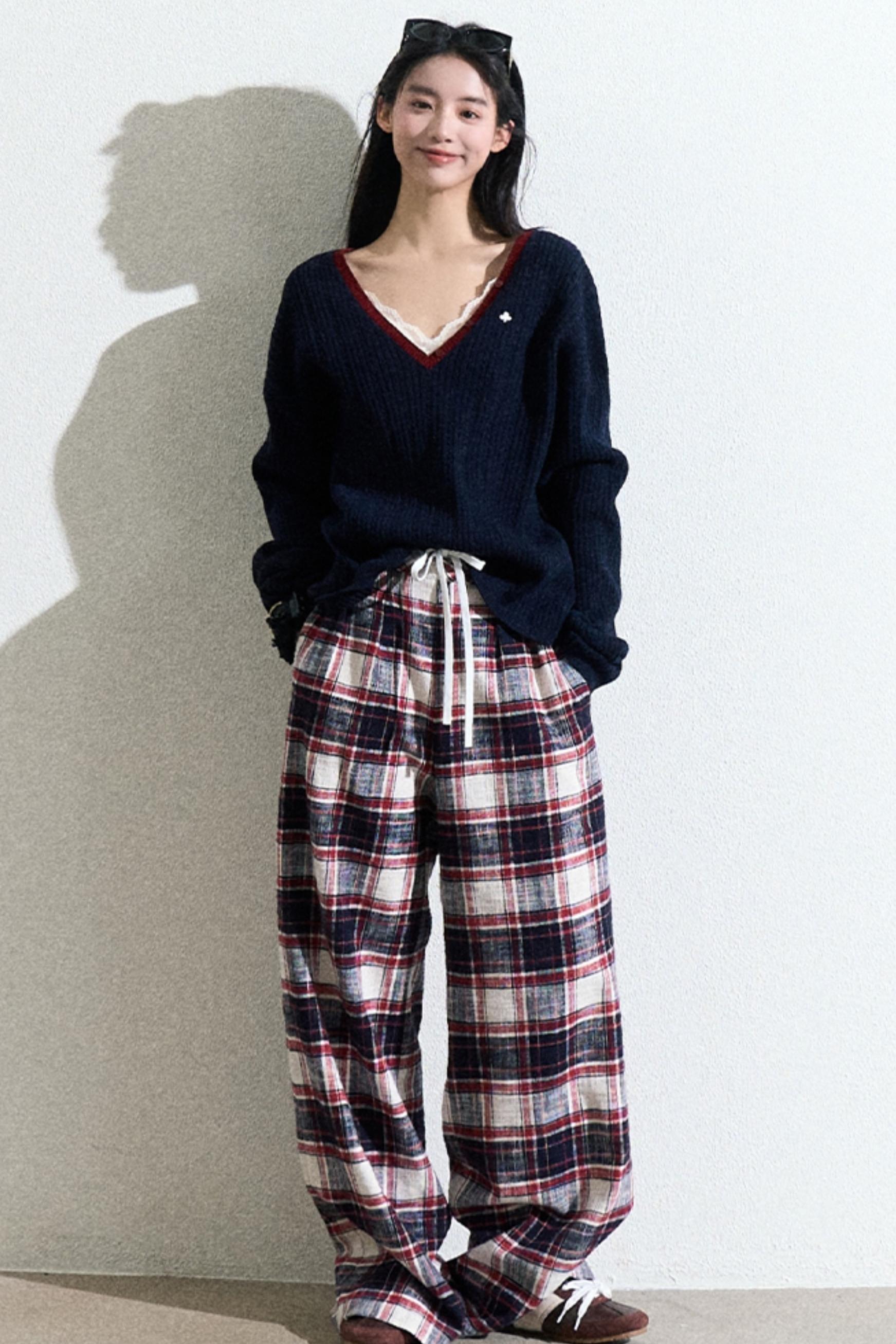 Navy V-Neck Knit Cardigan