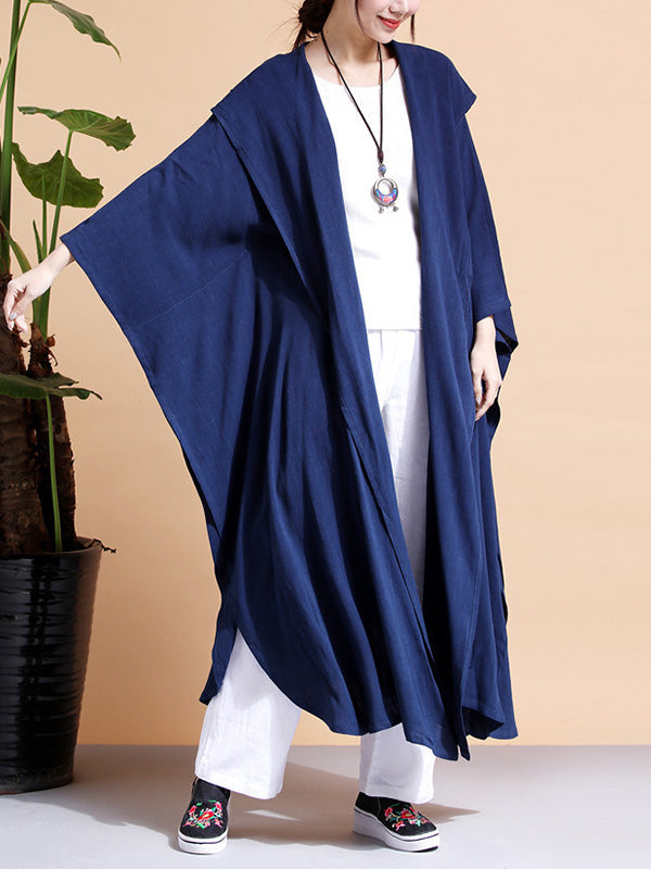 Batwing Sleeve Open Front Loose Long Cape Coat 6