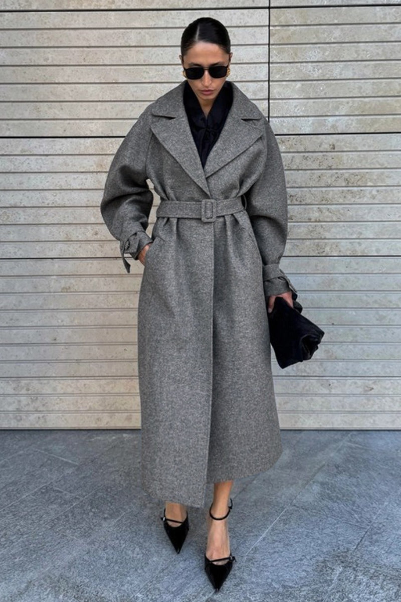 Loose Fit Long Wool Coat