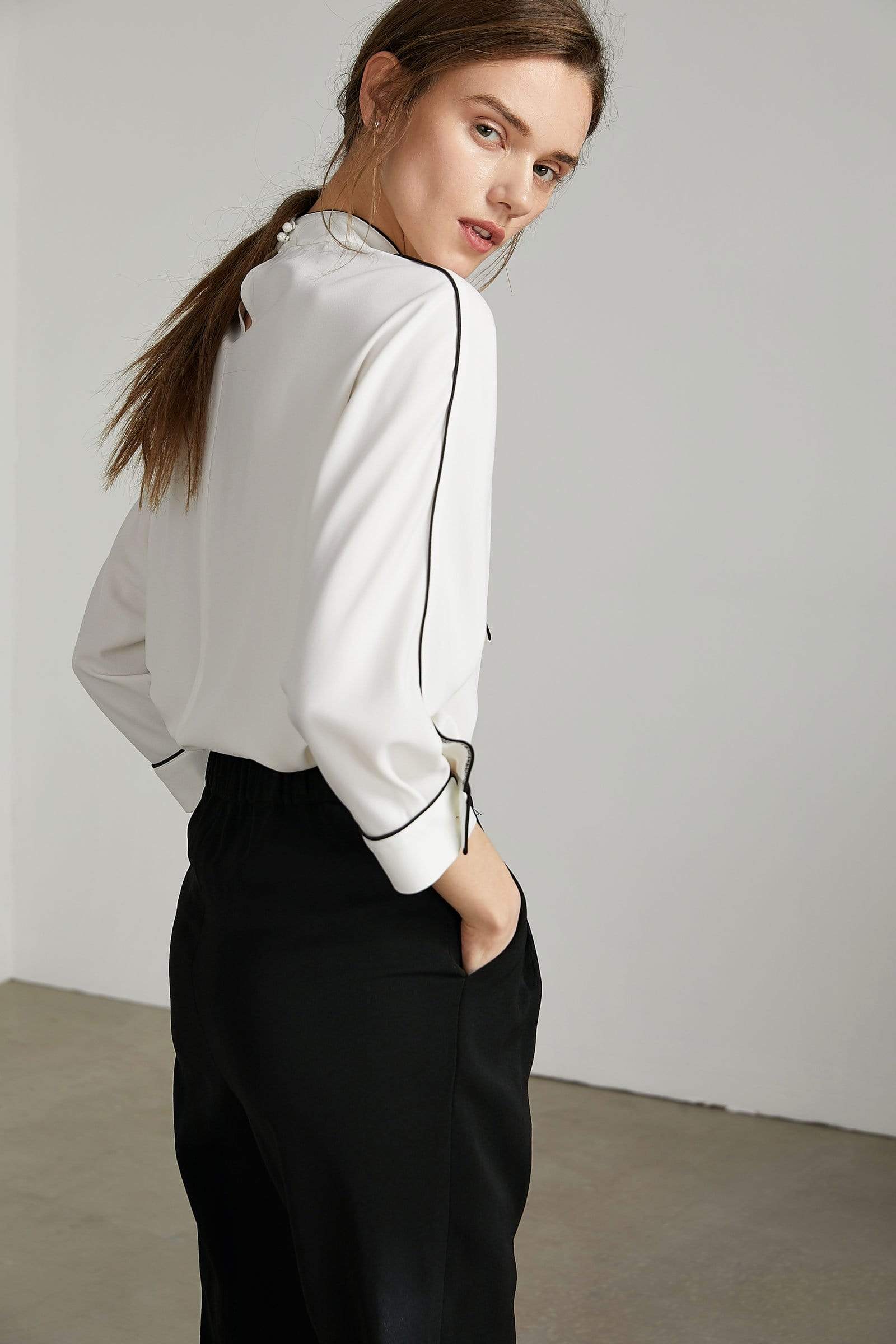 Bolt White Contrast Top